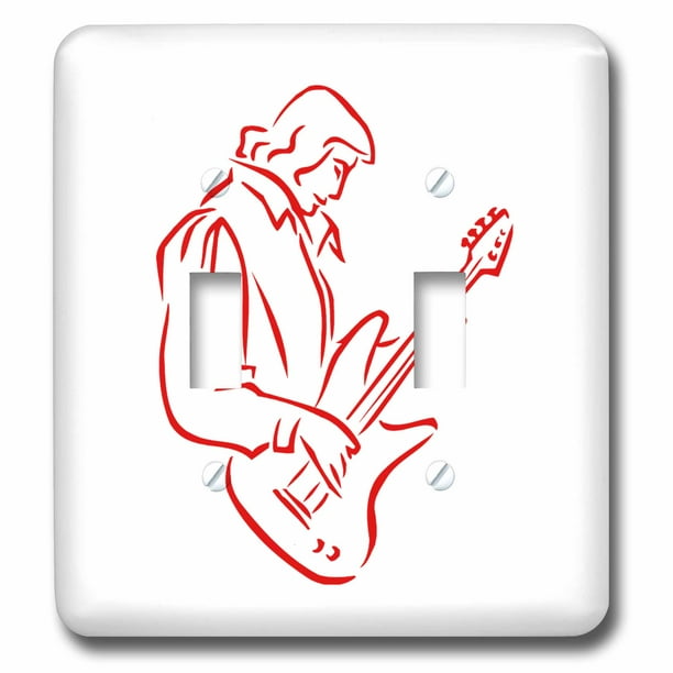 3dRose lsp_175873_2 Bass Player Outline Male Red Toggle Switch 3dRose lsp_175873_2 Bass Player Outline Male Red Toggle Switch